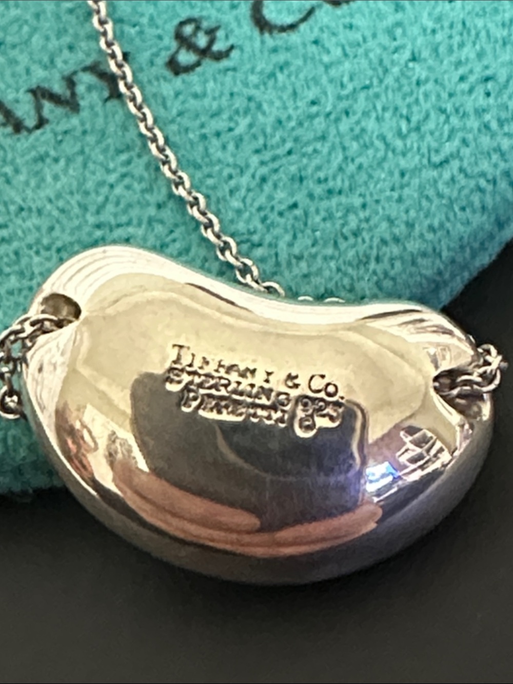 Tiffany & Co. Silver 925 Bean Necklace - Picture 3 of 10